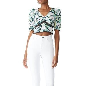 Saylor Tisha Floral Printed Crepe Crop Top